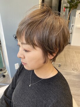 アヴァンス 広島本通店(AVANCE.) ボーイッシュショート×ハイトーングレージュ