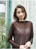 ウェット無造作ボブ