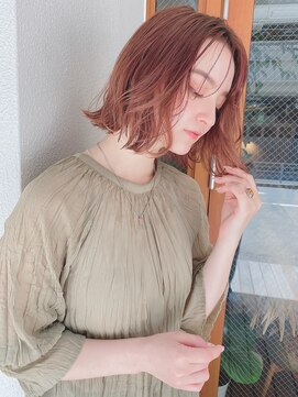 ルービック 難波(Rubik's) 小顔ナチュラルボブヘア/オレンジブラウン20代30代40代