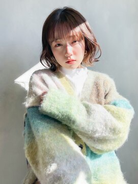 アルバム 池袋(ALBUM) くびれボブ_ホワイトグレージュネビージュこなれミディ_49025