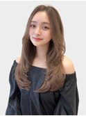 ミディアムロング韓国ヘアレイヤーカット小顔カット2wayバング