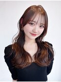 前髪カットおくれ毛韓国ヘアロング_ba550414