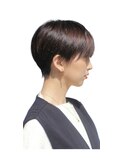 軽やか夏ショートボブ小顔ピンクブラウン透明感似合わせカット