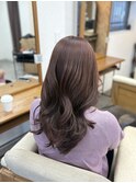 ブリーチなしカラーワインレッド
