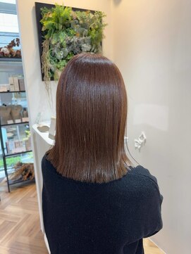 暗髪 透明感グレージュ