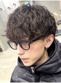 原宿シャドウパーマルーズパーマラウンドマッシュカット刈り上げ