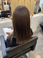 チャプター 問屋町(chapter) ブリーチなしミルクティーブラウン顔周りレイヤーカット韓国ヘア