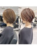 40代50代60代絶壁補正ショート白髪ぼかし銀座大人な丸みくびれ井