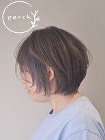 パーチ(perch)&nbsp;バッサリショートボブ×顔周りインナーグレー