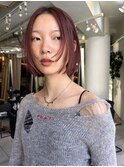 >ボブレイヤーミディアムヘアハッシュカットレイヤーボブ