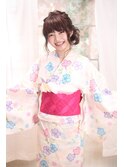 浴衣着付け＆ヘアセット￥6480☆リボン結びのみ (飾り帯は￥7240