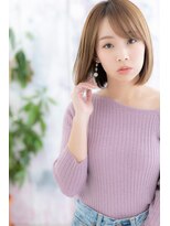 ミック 日暮里店(miq)&nbsp;サラツヤヴェールカラー前下がり小顔ナチュラルボブc1