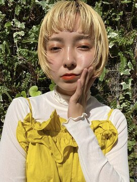 アヴァンスアンス 広島袋町店(AVANCE.ens) イエローベージュ×マッシュショート