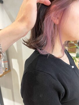 エミス バイ メルト 吉祥寺(emis by melt) 【堀惠】インナーカラーイヤリングカラー ピンクバイオレット