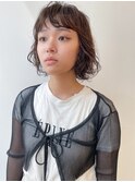 ニュアンスカラー暗めカラーボブパーマ大人ガーリー広島市美容院
