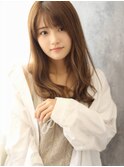 透明感 大人カールハイライトカラーミルクティーベージュ