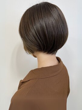 サニー美容室 30代40代 ショートボブ 暗めカラー グランマッシュ グレージュ