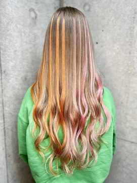 ガナンシア 横浜本店(ganancia) Wカラー+シールエクステ+2トーンハイライト