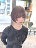 レイヤーボブ○ミルクティーベージュ