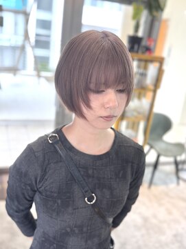 シールドヘアー 沖縄 新都心(C'LD Hair) レイヤーボブ○ミルクティーベージュ