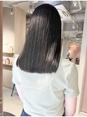 "久保田"グレーベージュ縮毛矯正ストレートヘアブリーチなし