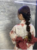 浴衣ヘアセット推し活ヘアセット池袋韓国ヘア編み下ろしヘア