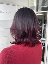 シェノン 赤羽店(CHAINON)&nbsp;イメチェングラデーションカラーチェリーピンク外ハネミディアム