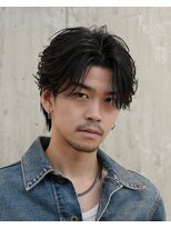 フィフスパーク(fifth PARK)&nbsp;渋谷メンズヘアセンターパートメンズパーマフェザーパーマ微分け