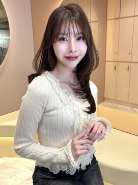 グロー 大宮(GLROW) レイヤーカット　顔まわりカット　ベージュ　ハッシュカット