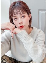 ヘアーズ ベリー 香椎店(hairs BERRY)&nbsp;BERRYレッドブラウンフルバング似合わせカットイメチェンうる艶
