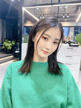 ファンナギンザ(FaNNa ginza) ブリーチなし透明感グレージュ大人ミディアム/ブルージュ/前髪