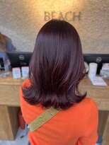 ヘアラウンジ ビーチ 青山 外苑前(hair lounge BEACH) ブリーチなしカラー チェリーレッド くびれヘア