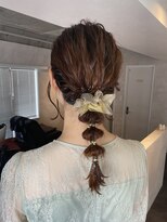 【手ぶらでok~金箔/銀箔/リボン/パール】結婚式お呼ばれヘアmoro
