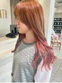 ピンクミルクティー_インナーカラー_ケアブリーチ