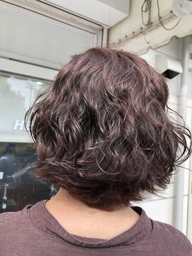 ヘッズ(HEADS) ボルドーカラーパーマ