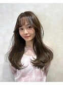 オリーブグレージュ/髪質改善/内巻き/くびれヘアー/韓国