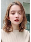 大人かわいいレイヤーミディアム髪質改善透明感カラー