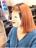 【coma中野】アシンメトリーミディアム|オレンジカラー