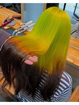 アン ブリーチ(UN BLEACH)&nbsp;【ルーツカラー】ライムグリーン♪