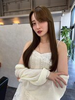 オズ 安積店(OZ) ミニウルフチェリーブラウンホワイトグレージュフェザーパーマ