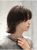 大分メンズミディアムレイヤーボブスパイラルパーマ