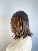 ヘアデザイン アンジェロカフェ(Hair Design Angelo cafe)&nbsp;ハイライトカラー/ミディアムスタイル/20代30代40代