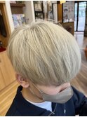 ホワイトカラーマッシュ10代20代ブリーチカラーメンズ札幌美容室