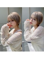 ロンド ストラーダ 心斎橋(Lond strada)&nbsp;ショート×ハイライト白髪ぼかし×シルキーベージュ[心斎橋]