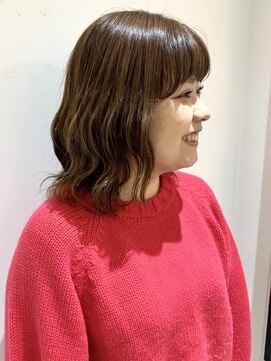 フォーク FOLK 【FOLK】透明感ナチュラルベージュ☆似合わせ波巻きミディアム♪