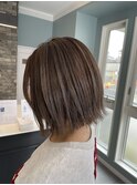 切りっぱなし!ミニボブ☆白髪ぼかしハイライトオンカラー