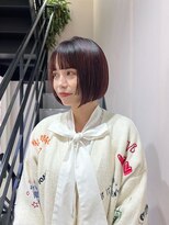 デイジードゥ(Daisy duex)&nbsp;小顔　ワンレン　ボブ フルバング　似合わせカット　レッド