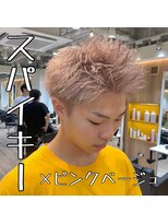 ルースト 西院店(ROOST)&nbsp;スパイキーショート ピンクベージュ ハイトーンカラー