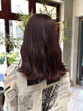 ヲタク(wotaku.) レッドカラーブリーチなしカラーレッドブラウンボルドーカラー