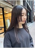 姫カット 顔まわりカット 個性 黒髪  縮毛矯正 髪質改善 銀座